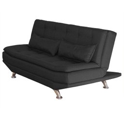 Sofá Cama Viena 2 Lugares 1,80M Suede Preto Clássico Luxo - 1