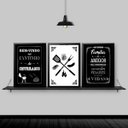Ver imagem 2 de Kit 3 Quadros Cantinho Do Churrasco 45x34cm:Madeira preta