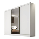 Ver imagem 2 de Guarda Roupa Casal 3 Portas com Espelho 8 Gavetas Sollo - Móveis Novo Horizonte - Branco
