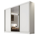 Ver imagem 2 de Guarda Roupa Casal 3 Portas com Espelho 8 Gavetas Sollo - Móveis Novo Horizonte - Branco