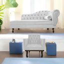 Ver imagem 1 de Kit Diva Recamier Diana 160cm Lado Esquerdo e 01 Poltrona Classic Suede Branco - ADJ Decor