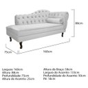 Ver imagem 5 de Kit Diva Recamier Diana 160cm Lado Esquerdo e 01 Poltrona Classic Suede Branco - ADJ Decor