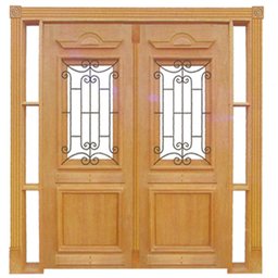 Portal Duplo de Abrir Madeira Maciça Cedro Arana Realeza Com Grade 040 Casmavi - 2.15 (A) X 2.23 (L) - 1