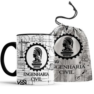 Caneca Engenharia Civil com Saquinho