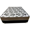 Ver imagem 2 de Cama Box Casal Suede Preto + Colchão Casal Suede Marrom Orto Molas Bonnel 138x188x55