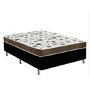 Ver imagem 1 de Cama Box Casal Suede Preto + Colchão Casal Suede Marrom Orto Molas Bonnel 138x188x55