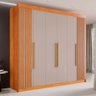 Guarda-roupa Casal 6 Portas 6 Gavetas Granada Mdf Sallêto Cinamomo com Off White - 1