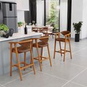 Ver imagem 2 de Kit 04 Banquetas Alta Cozinha Bancada Bar Sala de Jantar Fixa Cecília L02 Couríssimo Marrom - Lyam