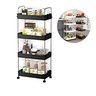 Prateleira Multiuso 4 Andares Estante Rodinhas Facil Montar Cor:preto - 1