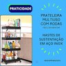 Prateleira Multiuso 4 Andares Estante Rodinhas Facil Montar Cor:preto - 5