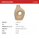 Ver imagem 7 de Castiçal Decorativo de Cerâmica Bege 19x13x7cm Porta Vela Mesa Jantar Decoração
