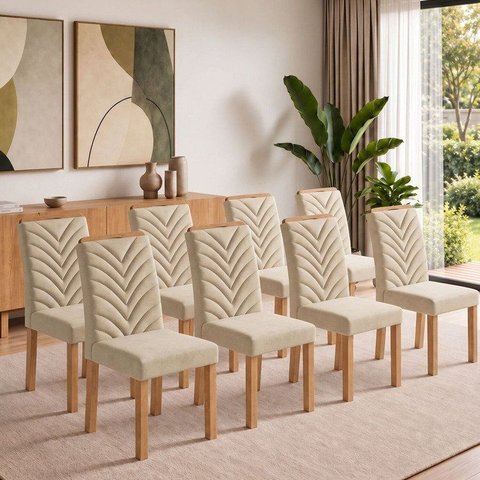 Conjunto 8 Cadeiras para Sala de Jantar Carol
