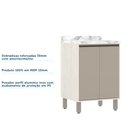 Ver imagem 6 de Balcão de Cozinha com Tampo 60 Cm 2 Portas de Abrir 1 Prateleira Linea Luciane Móveis