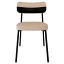 Ver imagem 5 de Cadeira de Jantar Estofada Fixa Ella M25 Linho Areia/preto - Mpozenato