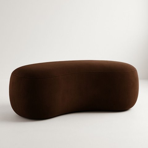 Puff Redondo Orgânico Moderno Feijão Sala Quarto Recpção Luxo 100cm