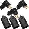 3 Plug Plugue Macho 3 Pinos 90 Graus + 3 Tomada Femea 3 Pinos 20a Preto Prensa Cabos Margirius - 1