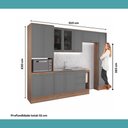 Ver mais imagens de Cozinha Milla One 12 Portas 3 Gavetas MDF-MDP 310cm Nogal Móveis Carraro