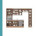Ver imagem 4 de Cozinha Milla One 12 Portas 3 Gavetas MDF-MDP 310cm Nogal Móveis Carraro