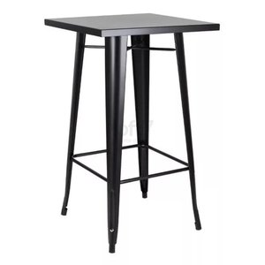Mesa Bistro Tolix Alta Preta 60 X 60 Cm - Bar/café