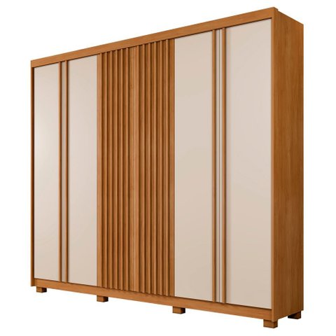 Guarda-roupa Casal 6 Portas 6 Gavetas Montreal Cinamomo/off White
