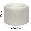 Ver imagem 4 de Puff Redondo Orgânico Resistente Flora 45x45 Bouclê - Sofa Store:bouclê Bege Marfim