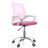 Cadeira de Escritório Secretária Base Cromada com Rodinha Fortt Lisboa Rosa - Csf02-r - 1