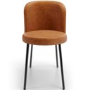 Ver imagem 5 de Kit 6 Cadeiras Sala de Jantar Estofada Gavi L02 Tecido Couríssimo Canela - Lyam Decor