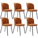 Ver imagem 1 de Kit 6 Cadeiras Sala de Jantar Estofada Gavi L02 Tecido Couríssimo Canela - Lyam Decor