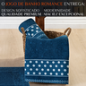 Jogo Toalhas de Banho e Rosto Romance C/ 5 Pçs Super Luxo Gigante Grossa:azul - 2
