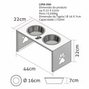 Ver imagem 3 de Comedouro Elevado Duplo Cão Porte M Marrom