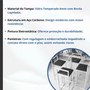 Ver imagem 3 de Conjunto Mesa Alta Bistrô Redonda Vidro 4 Banquetas Estofado Ind White Don Castro