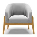 Ver imagem 3 de Poltrona Stella Suede Cinza Base Madeira Castanho - D'Rossi DRossi