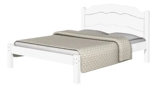 Ver imagem 3 de Cama Casal Lais 100% Mdf e Estrado 100% Madeira Basoto - Branco