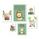 Ver imagem 1 de Kit 6 Quadros Quarto Infantil Safari - Sonhe Alto:madeira Preta