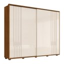 Ver imagem 1 de Guarda Roupa Casal Vicenza Ripado 2 Portas Deslizantes Nature/off White - Móveis Henn