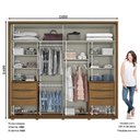 Ver imagem 7 de Guarda Roupa Casal Vicenza Ripado 2 Portas Deslizantes Nature/off White - Móveis Henn