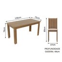 Ver imagem 4 de Conjunto Sala de Jantar Madesa Analu Mesa Tampo de Madeira com 6 Cadeiras