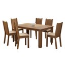 Ver imagem 3 de Conjunto Sala de Jantar Madesa Analu Mesa Tampo de Madeira com 6 Cadeiras