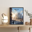 Ver imagem 1 de Quadro Decorativo Itália - Milão 45x34cm - com Vidro:madeira Branca