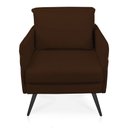 Ver imagem 3 de Kit 02 Poltronas Mari Suede Pés Palito de Ferro Preto - D’Rossi Marrom