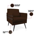 Ver imagem 5 de Kit 02 Poltronas Mari Suede Pés Palito de Ferro Preto - D’Rossi Marrom