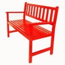 Ver imagem 1 de Banco de Madeira 2 Lugares para Jardim e Varanda Suze Vermelho/Colorido