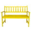 Ver imagem 2 de Banco de Madeira 2 Lugares para Jardim e Varanda Colorido Suze Estrada Amarelo