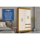 Ver imagem 2 de Guarda Roupa Solteiro 4 Portas e 2 Gavetas Maya Cinamomo/off White - Acp