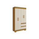 Ver imagem 6 de Guarda Roupa Solteiro 4 Portas e 2 Gavetas Maya Cinamomo/off White - Acp