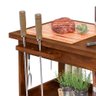 Bancada Móvel para Churrasco com Tábua de Corte Imbuia Smokesavor Shop Jm - 3