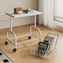 Ver imagem 6 de Mesa Lateral Multiuso com Rodinhas Tampo Mdf Base Mdf 43cm Branco