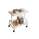 Ver imagem 4 de Mesa Lateral Multiuso com Rodinhas Tampo Mdf Base Mdf 43cm Branco