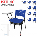Ver imagem 2 de Cadeira Universitária Plástica Azul com Porta Livros 10 Unidades - Ultra Móveis