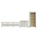 Ver imagem 2 de Conjunto 3 Peças 1 Rack 210cm, Estante e Armário Madeira Maciça Ananda CabeCasa MadeiraOriginals Branco Off White/Mel